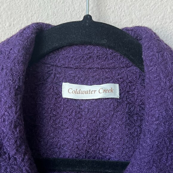 Coldwater Creek Purple Textured Full Zip Jacket Size 14 - Picture 3 of 5
